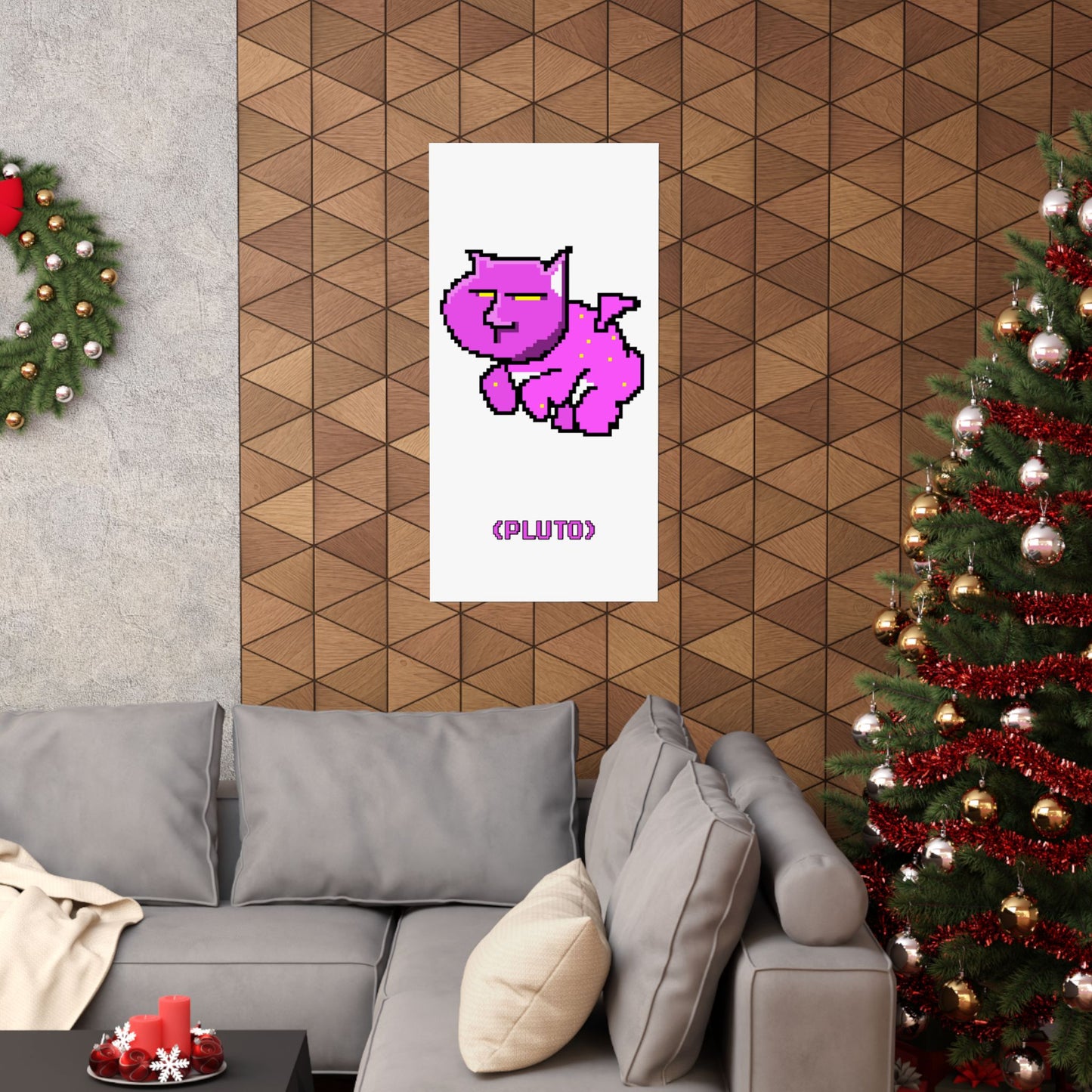 PLUTO THE CAT (WHITE) (Matte Vertical Posters)