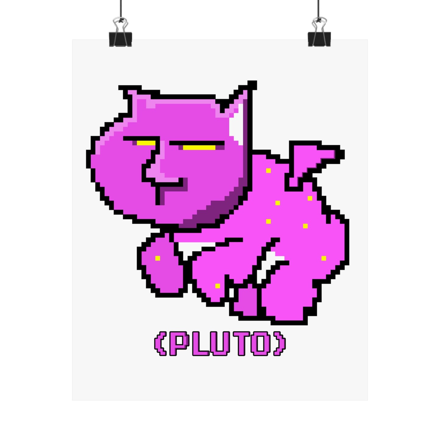 PLUTO THE CAT (WHITE) (Matte Vertical Posters)