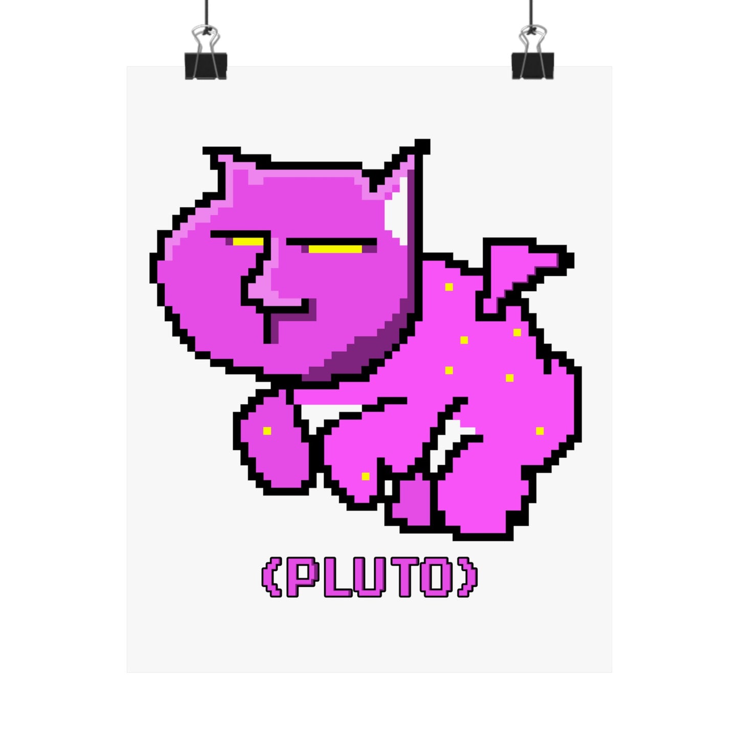 PLUTO THE CAT (WHITE) (Matte Vertical Posters)