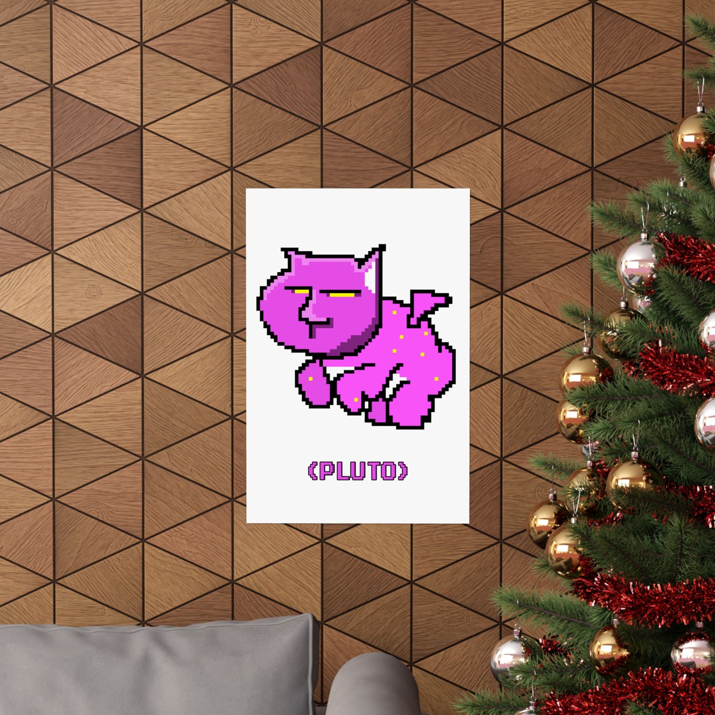 PLUTO THE CAT (WHITE) (Matte Vertical Posters)