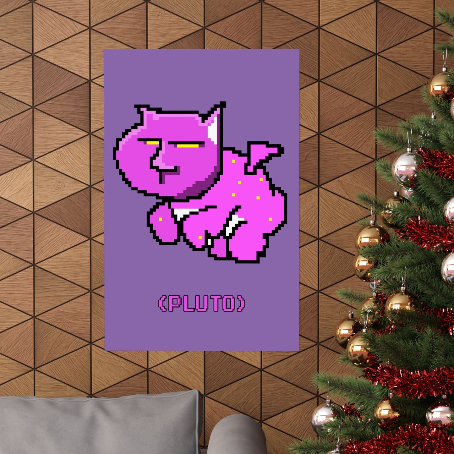 PLUTO THE CAT (PURPLE) (Matte Vertical Posters)