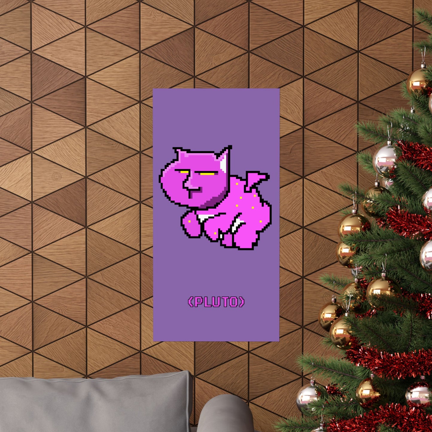 PLUTO THE CAT (PURPLE) (Matte Vertical Posters)