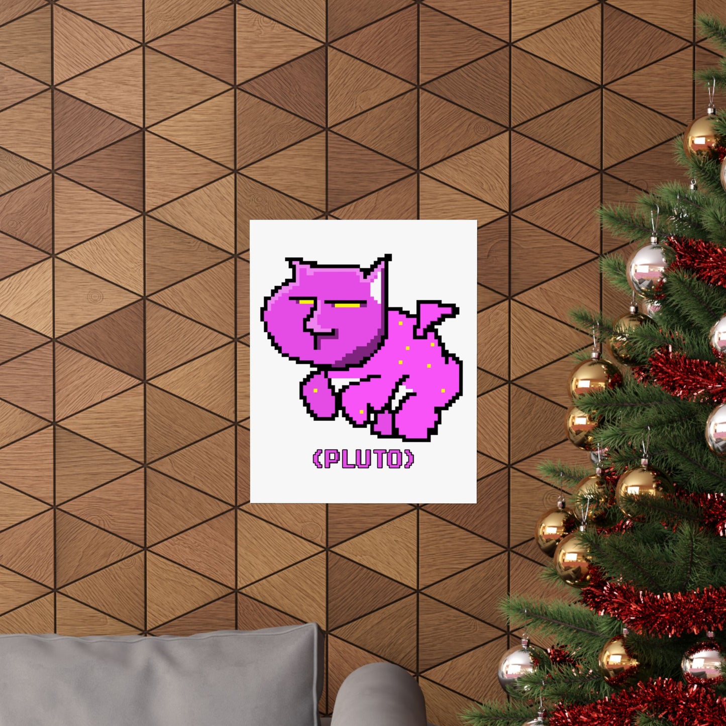 PLUTO THE CAT (WHITE) (Matte Vertical Posters)