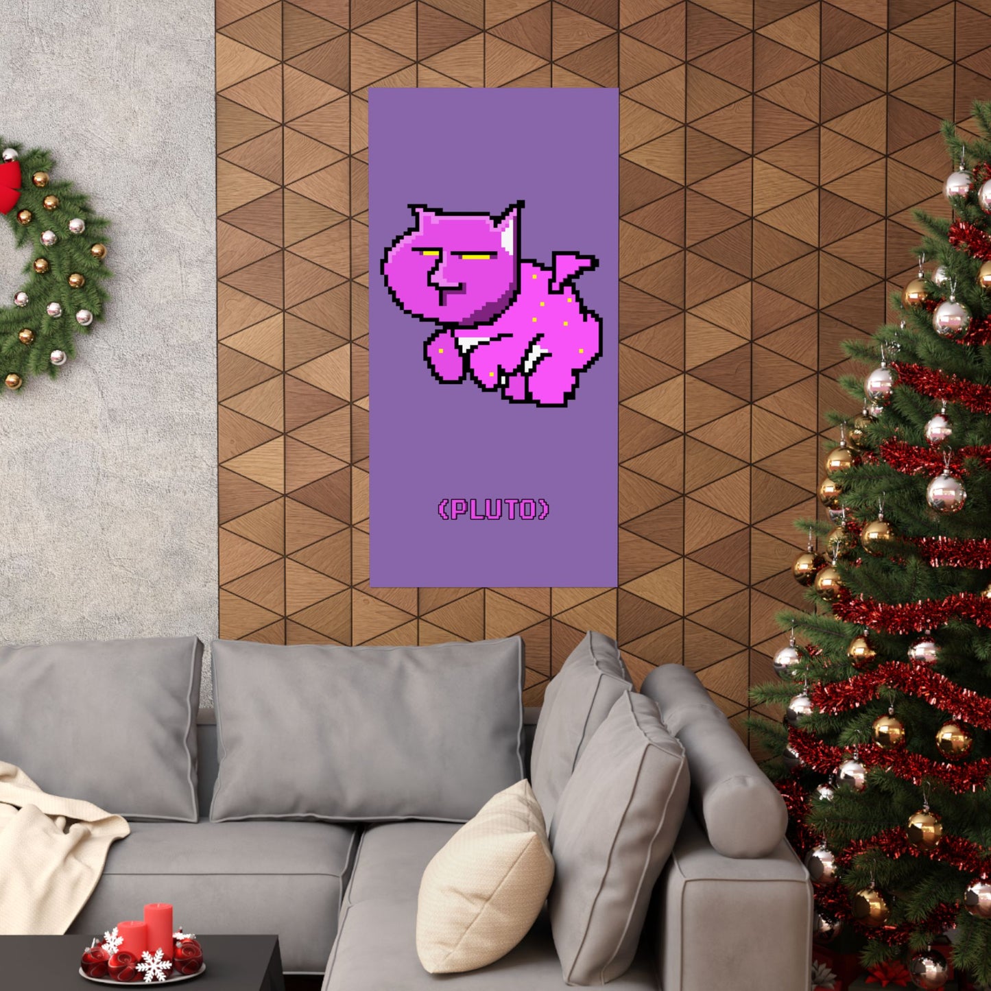 PLUTO THE CAT (PURPLE) (Matte Vertical Posters)