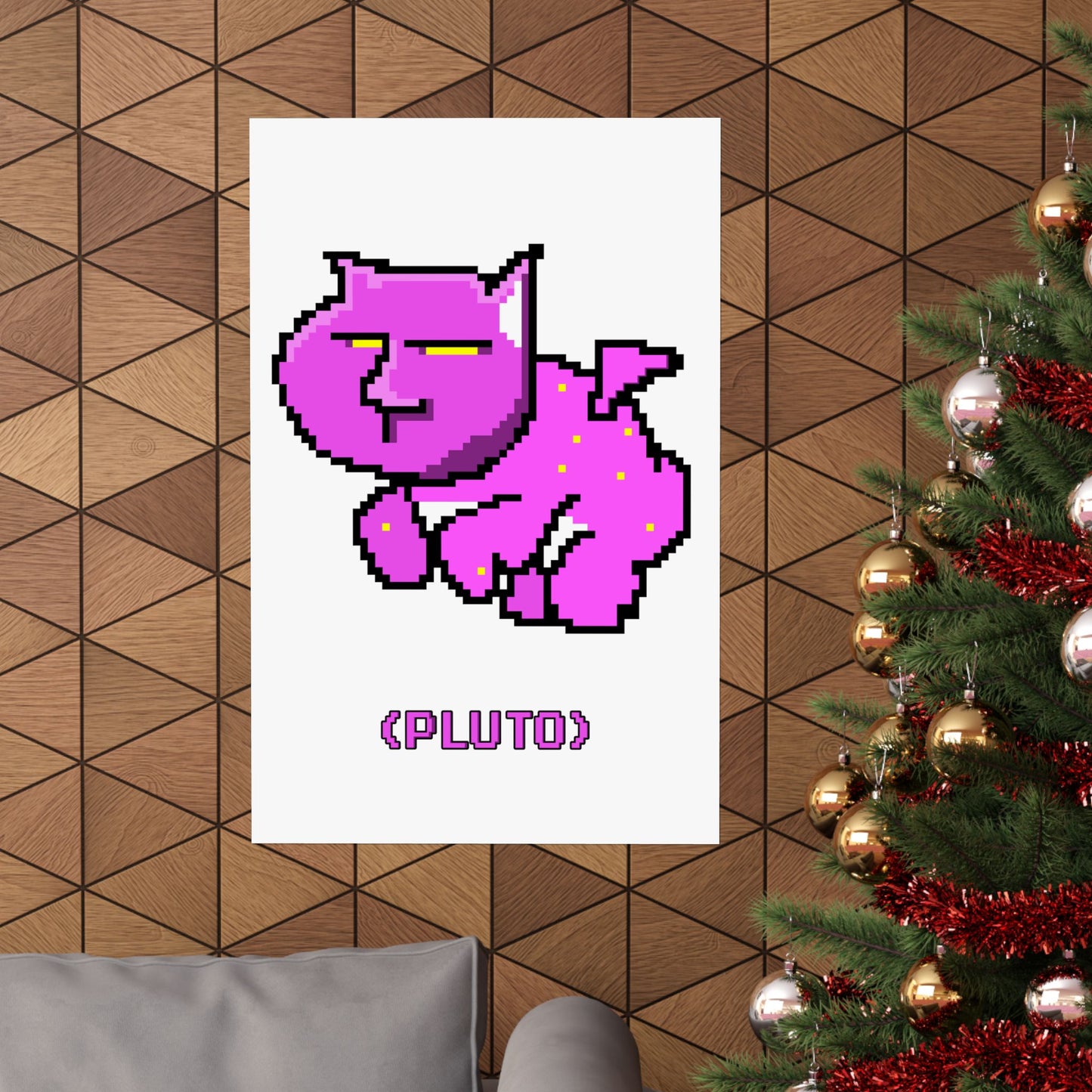 PLUTO THE CAT (WHITE) (Matte Vertical Posters)