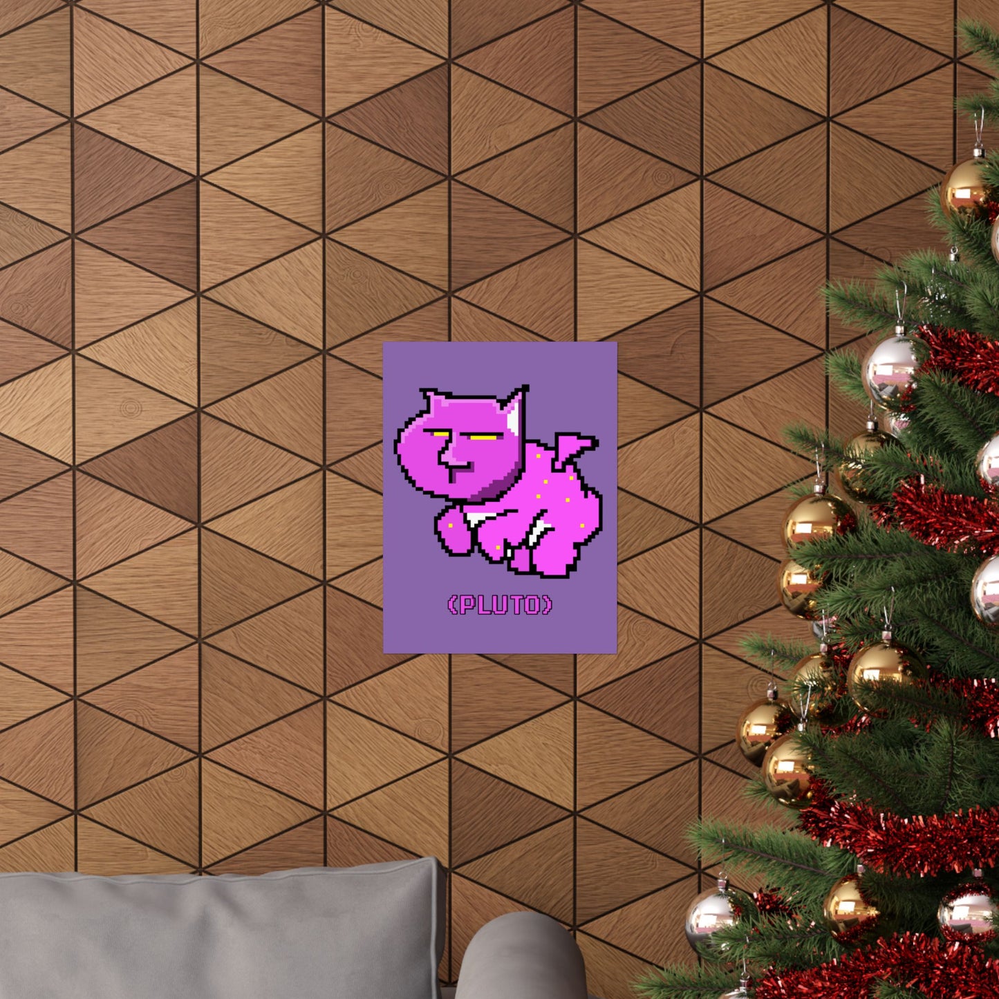 PLUTO THE CAT (PURPLE) (Matte Vertical Posters)