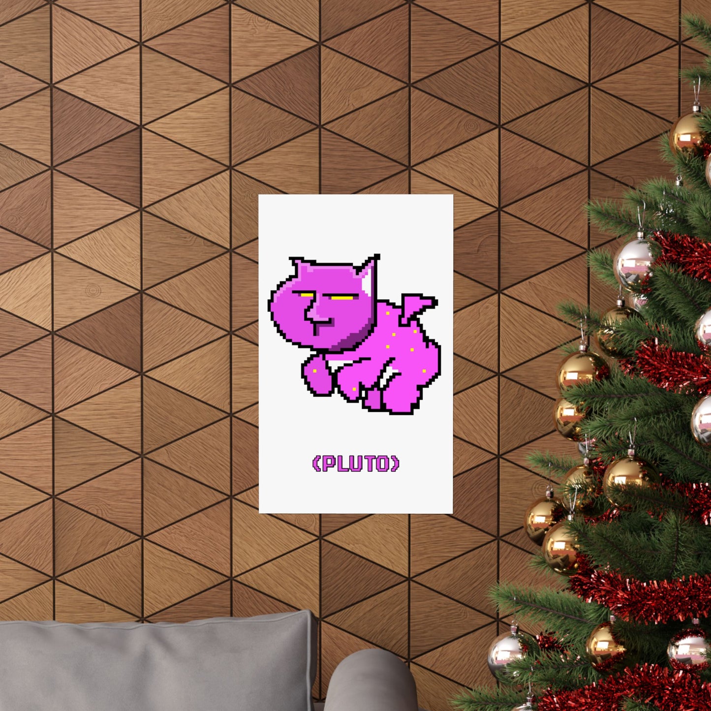 PLUTO THE CAT (WHITE) (Matte Vertical Posters)